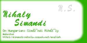 mihaly simandi business card